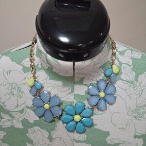 Blue Flower Pendant Necklace